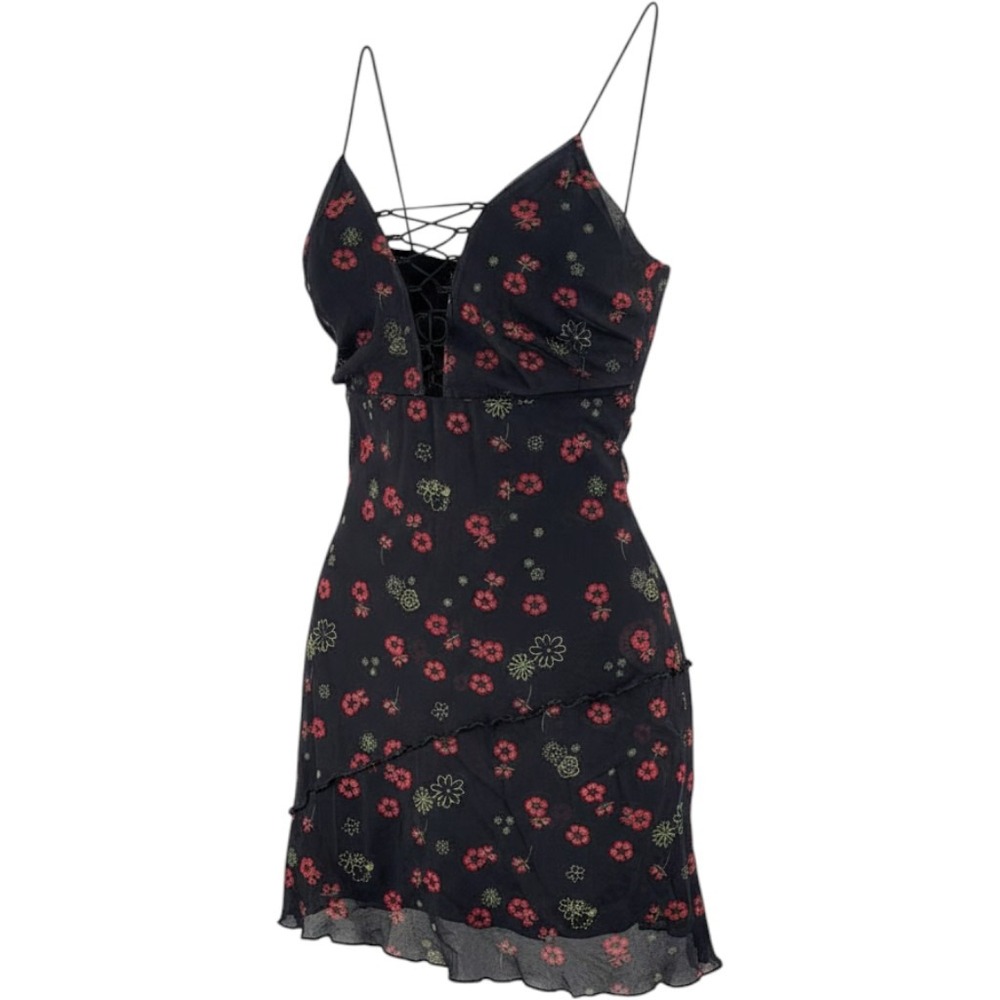 Urban Outfitters UO Bright Side Lace-Up Mini Dress‎ Size M